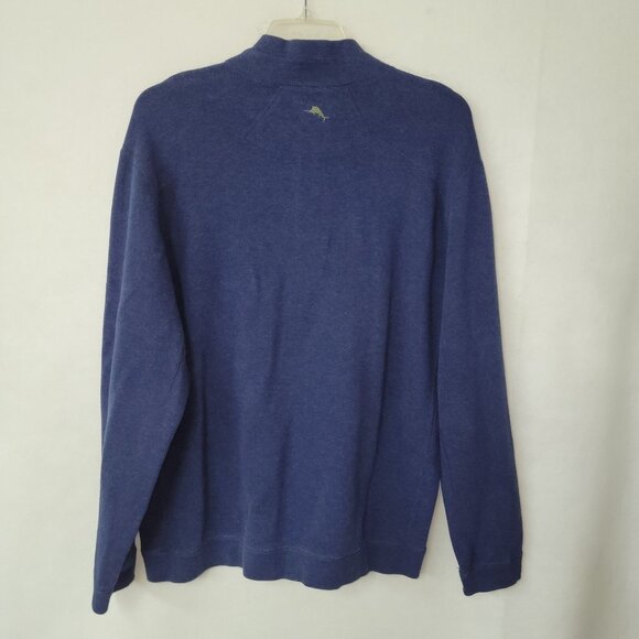 Tommy Bahama Sweater Mens XXL Reversible 1/4 Zip Golf Pullover Blue Green Logo - Picture 6 of 14